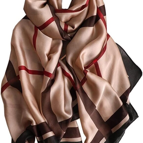 Fashion Scarves Scarf 100% Silk Feeling Scarf Silk Like Scarves Long Lightweight - Picture 1 of 5